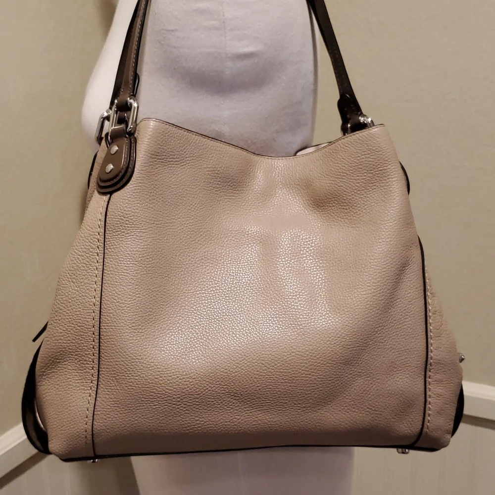 Coach exotic trim Edie shoulder bag